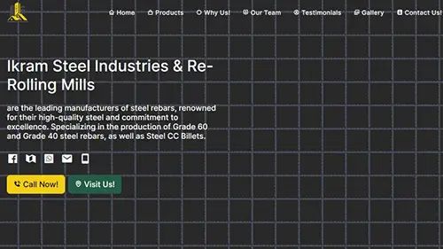 Screenshot of Steel Rebars Manufacturer
