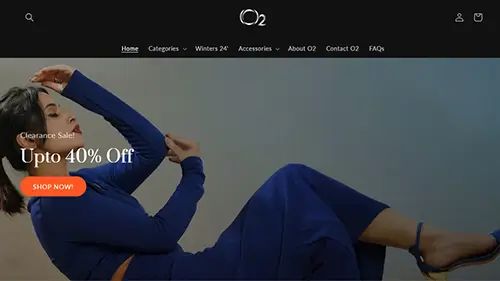Screenshot of O2 Clothing Studio
